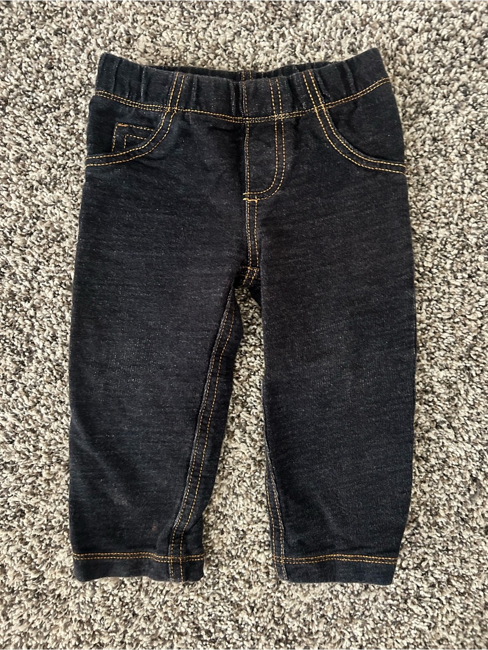 Baby, Carter's, Pull On Soft Dark Blue Faux Jeans, Size 18 months